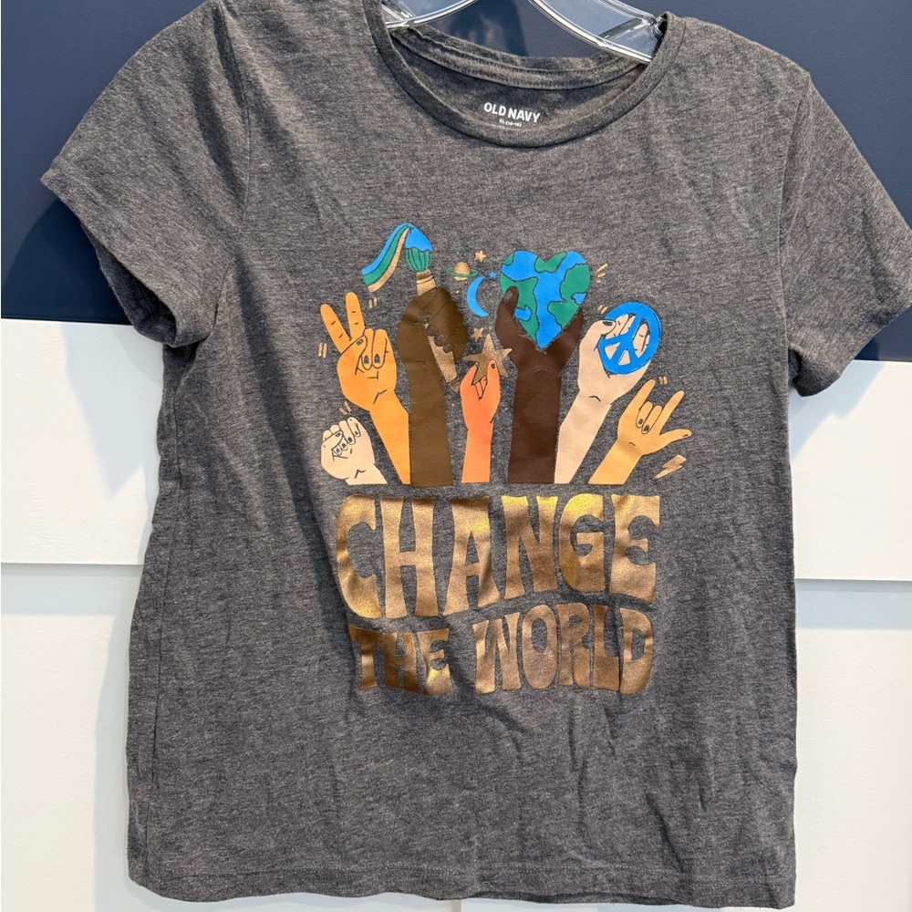 Old Navy Kids' Gray Change the World Tee